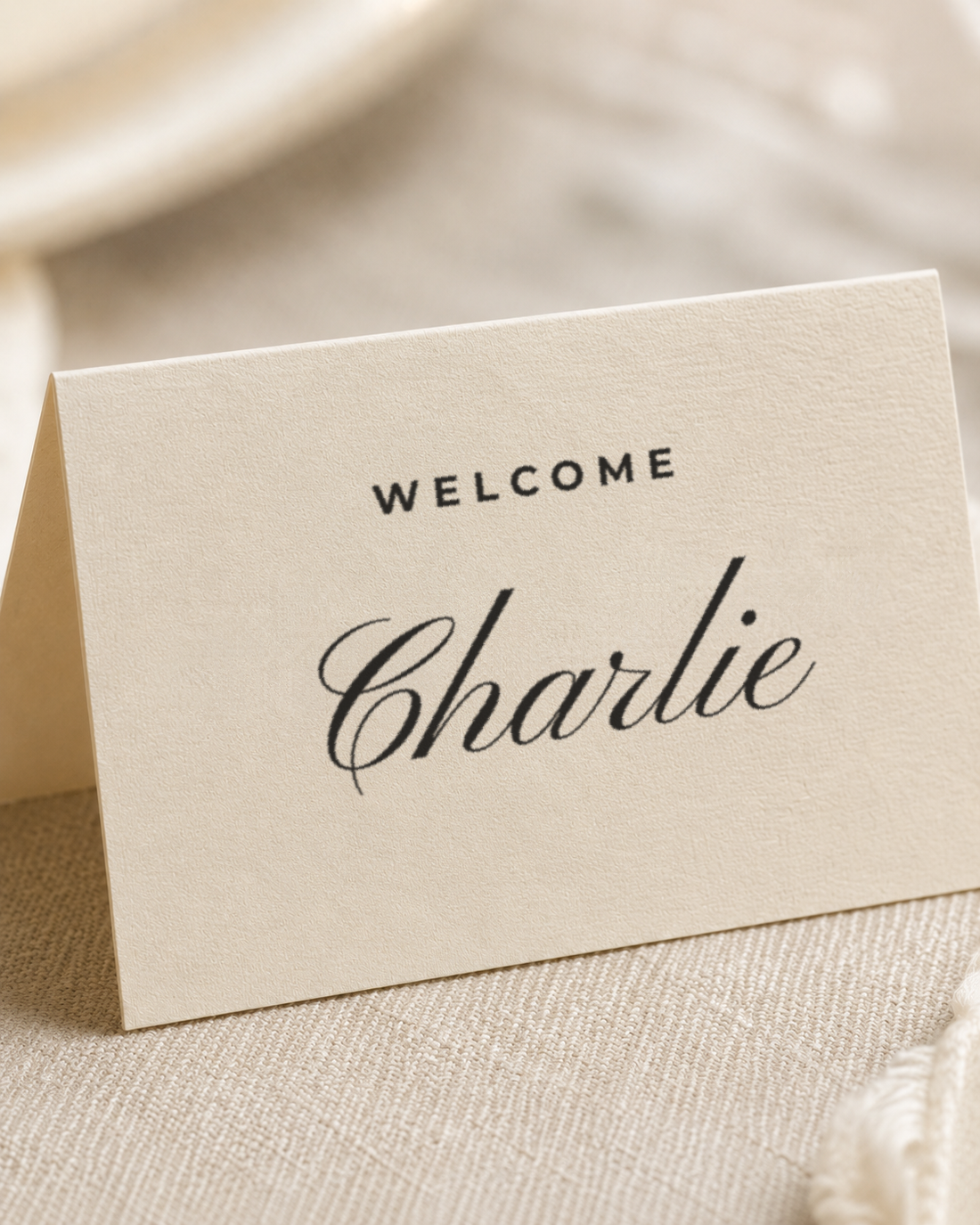 The Marchmont place card, close detail