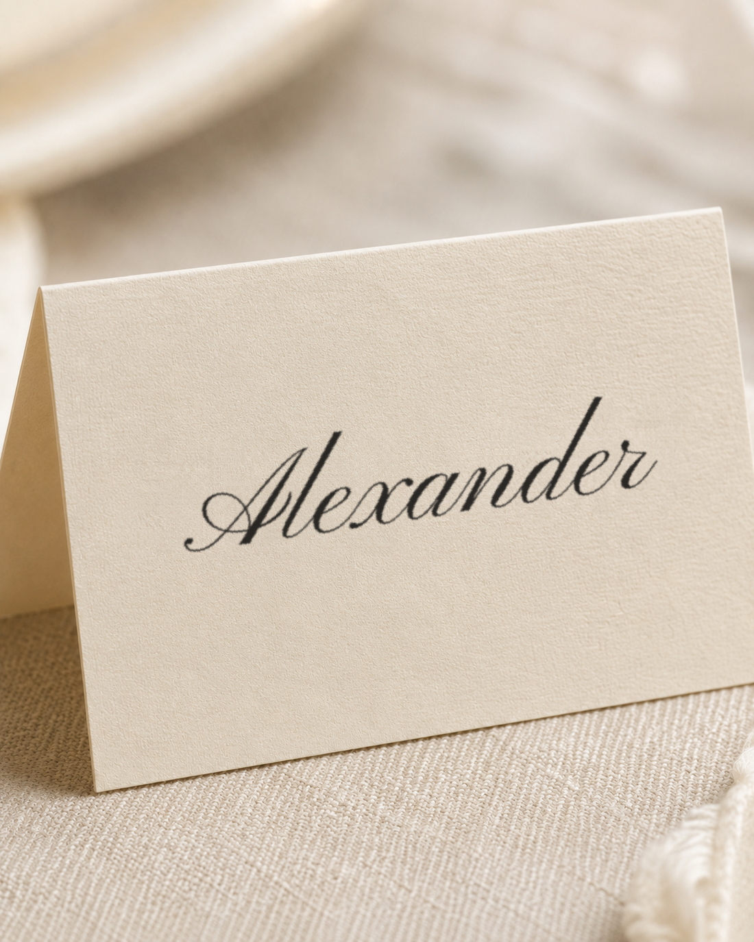 The Sylvie place card, close detail