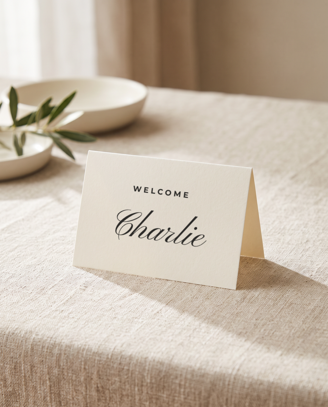 The Marchmont place card, close detail