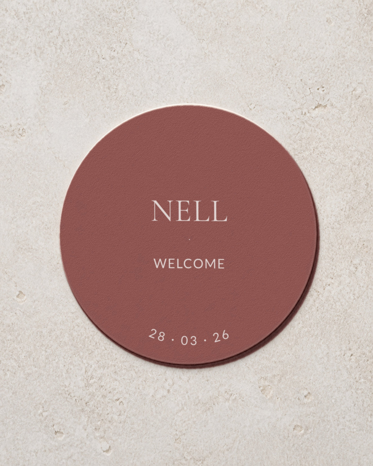 The Winifred personalised coaster, printed in Australia