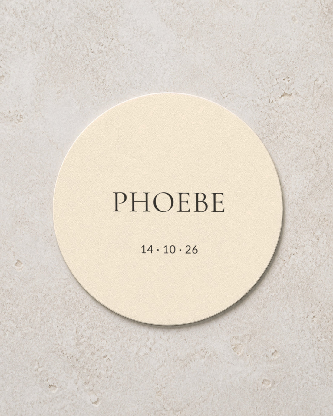 The Ivory Name personalised coaster, printed in Australia