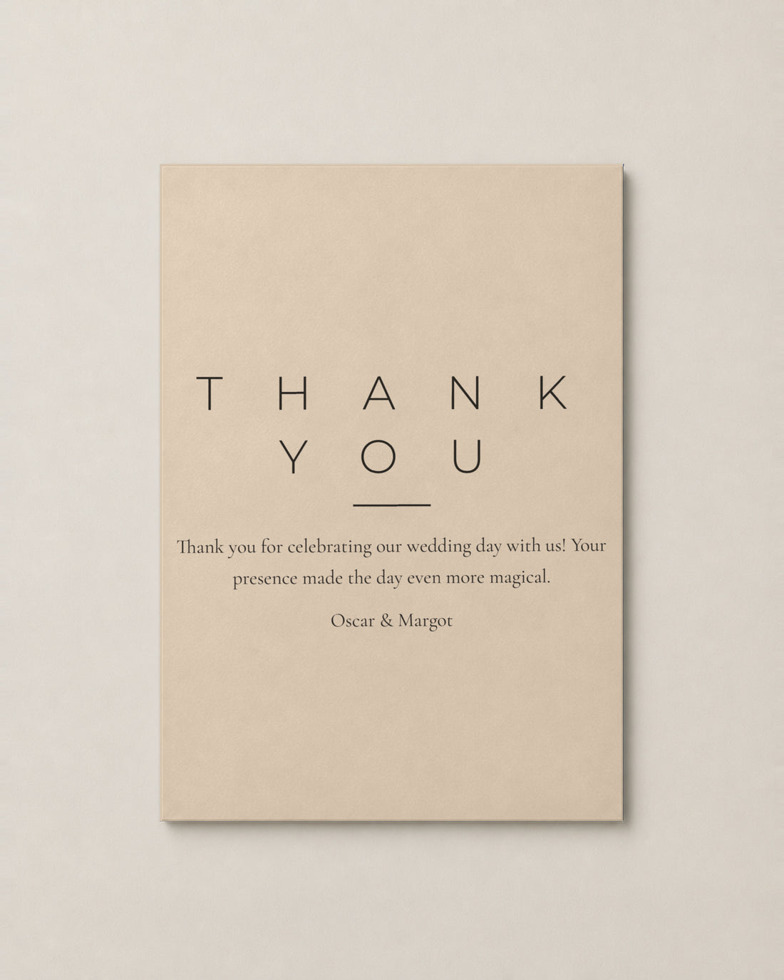 The Hartley thank you card, personalised and printed in Australia