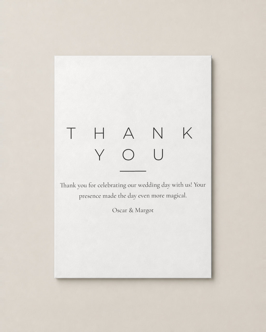 Hartley thank you card on Porcelain paper