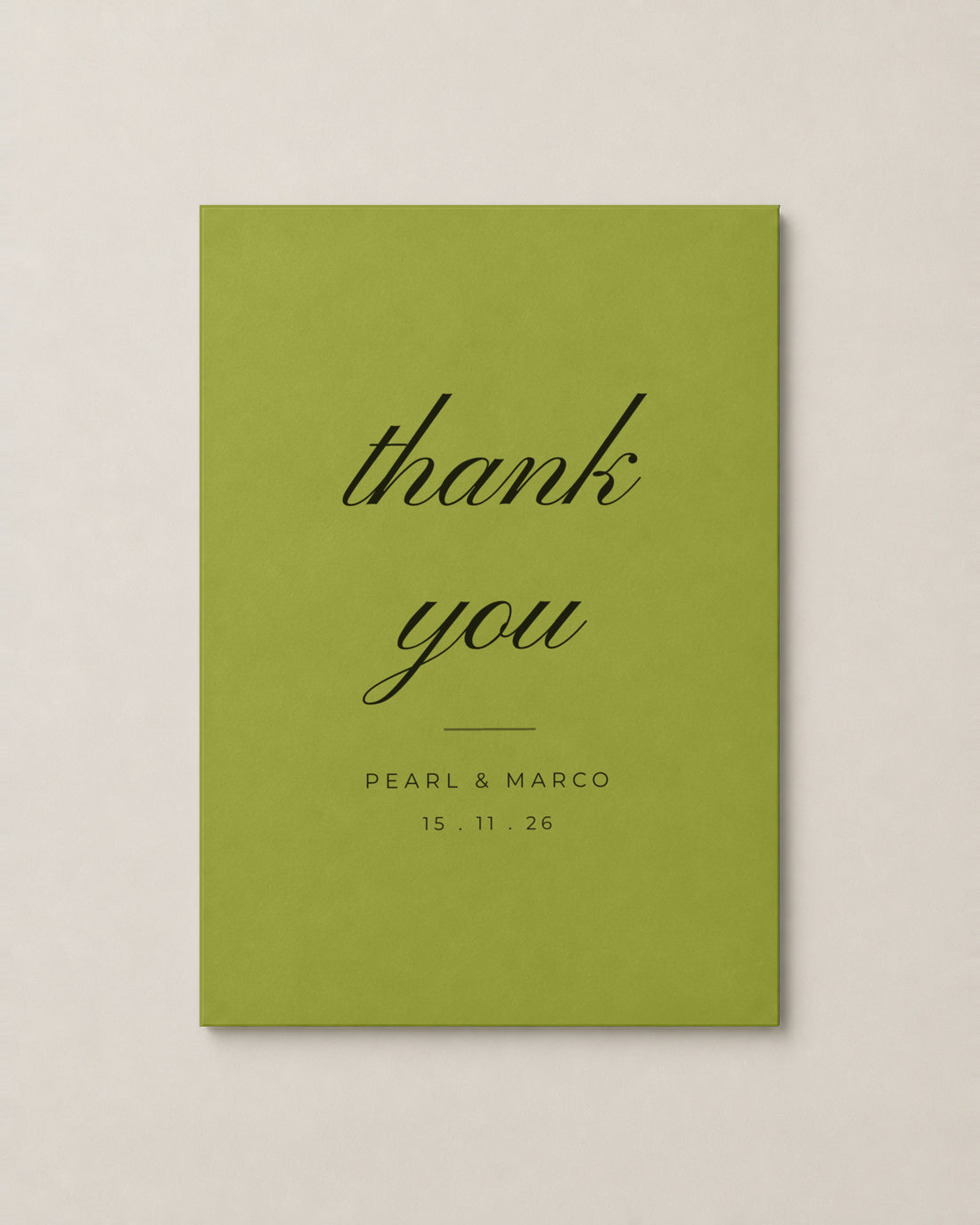 The Meadow thank you card, personalised and printed in Australia