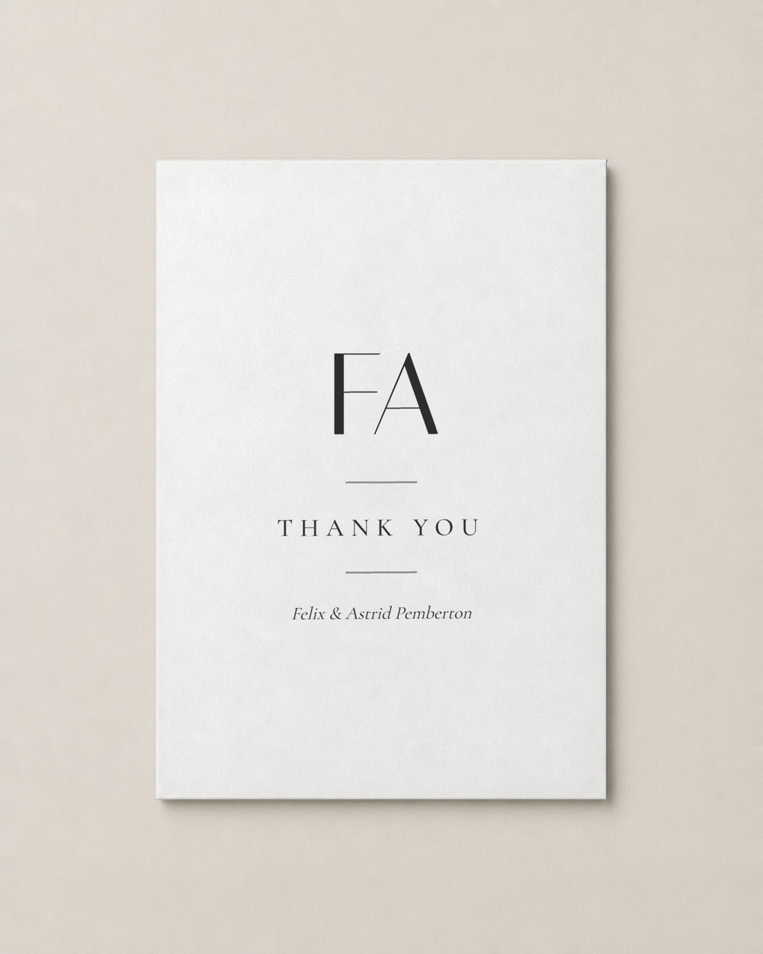 Marchmont thank you card on Porcelain paper