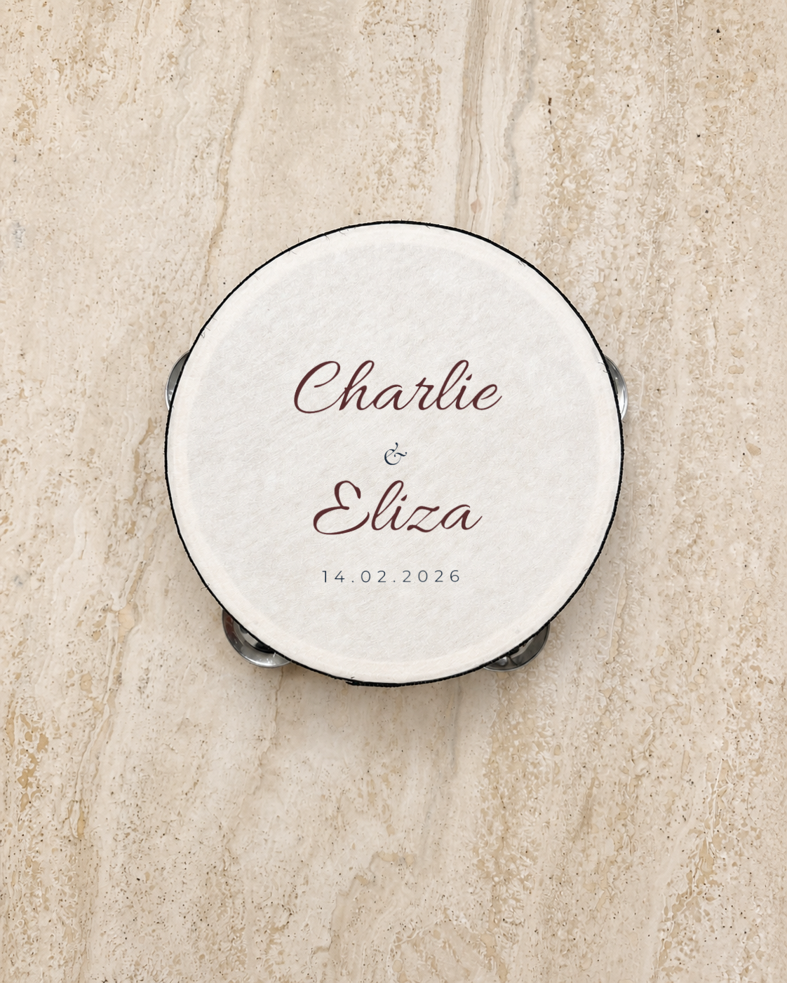 The Clareville tambourine, personalised and printed in Australia