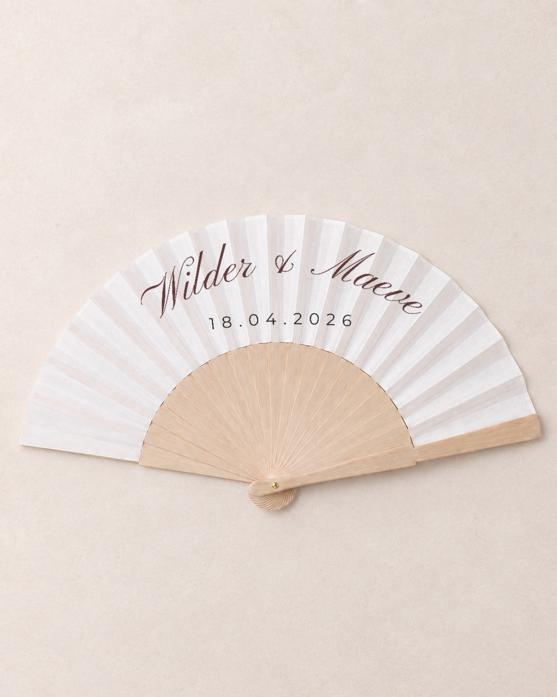 Wilder, hero, solid bamboo fan on light marble
