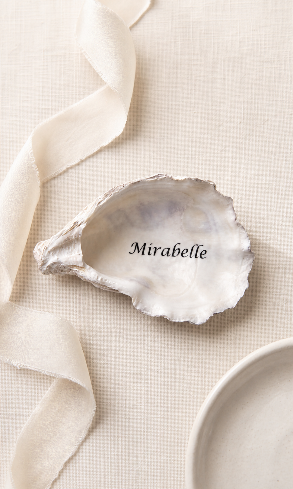 The Natural Oyster Place Card, close detail