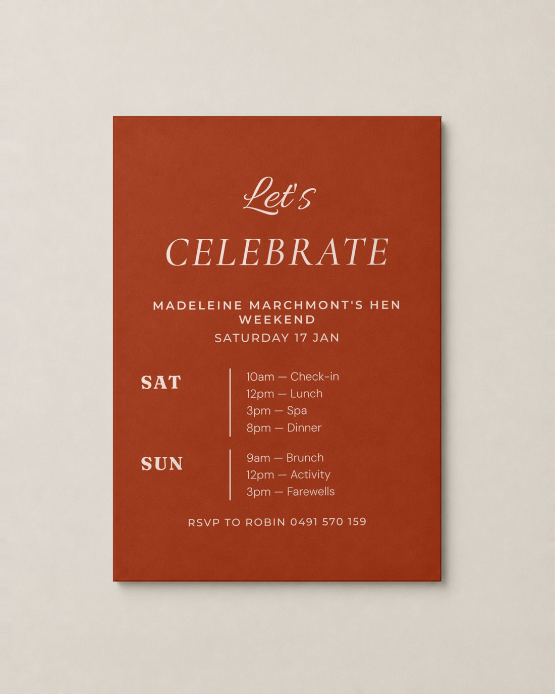 The Ledger hens invitation, second colour
