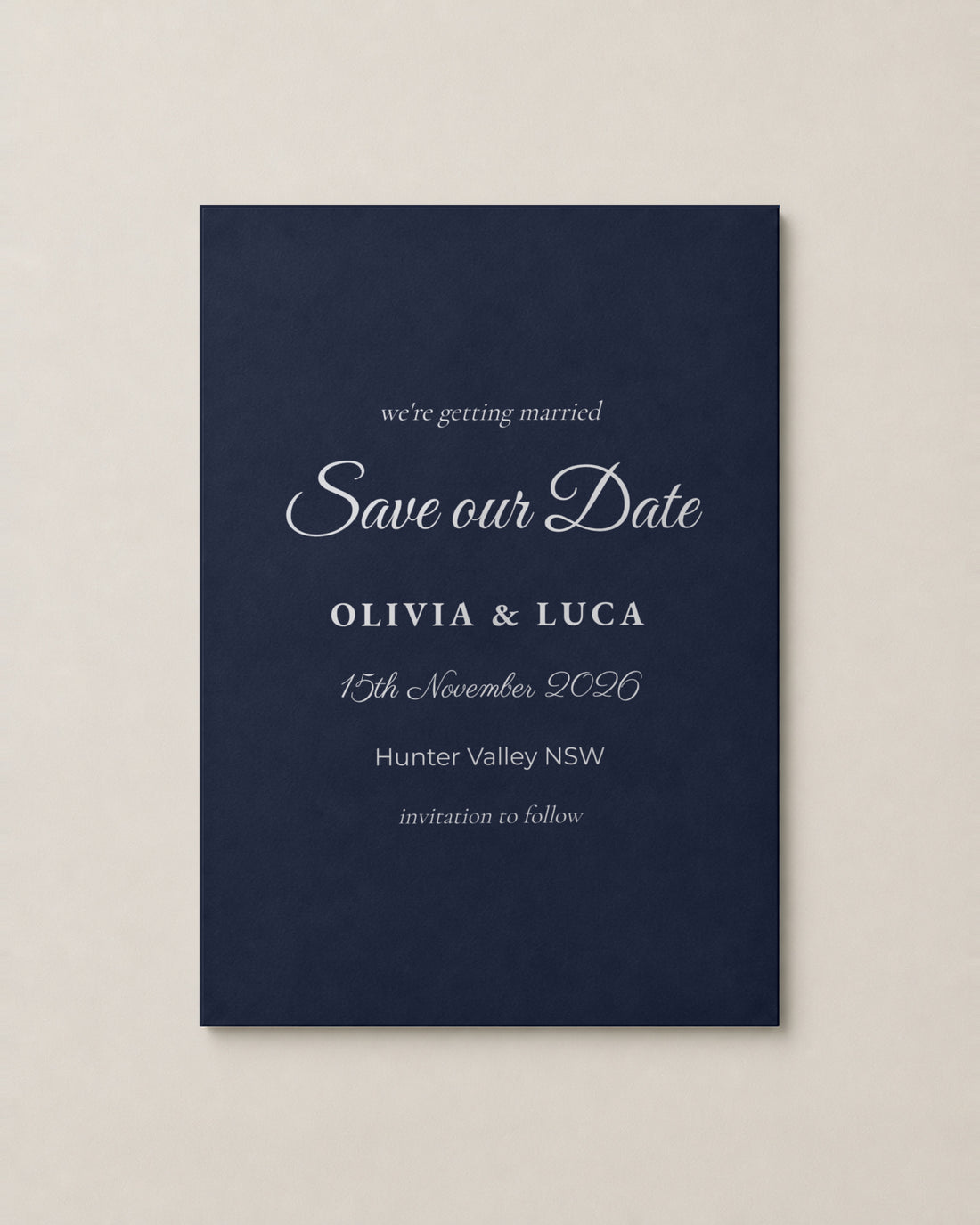 The Nell save the date, personalised and printed in Australia