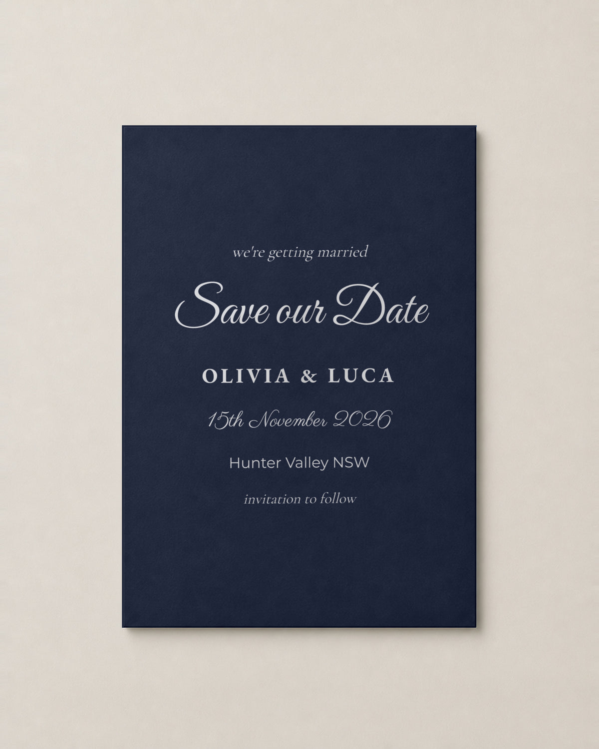 The Nell save the date, personalised and printed in Australia