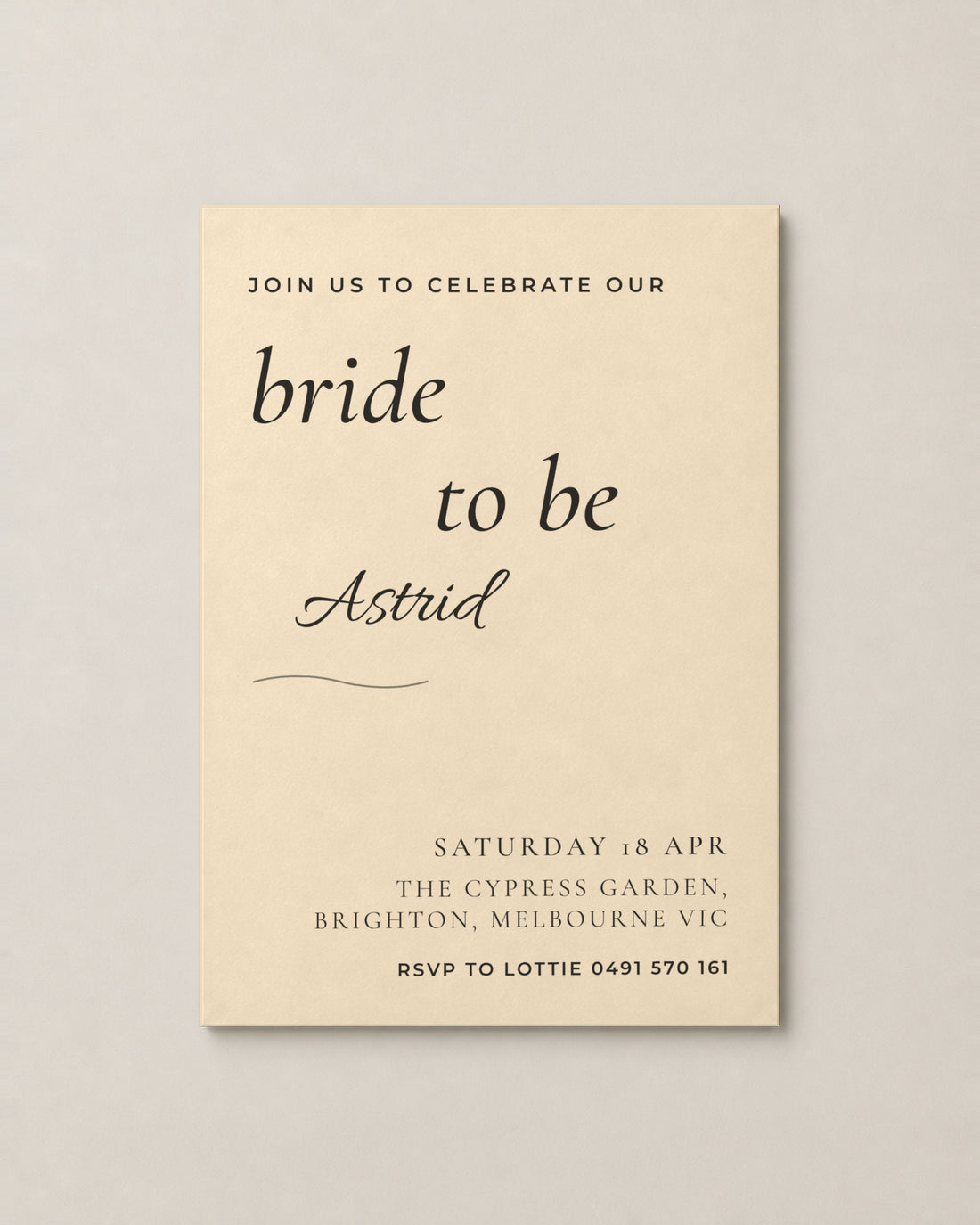 The Noosa hens invitation, second colour