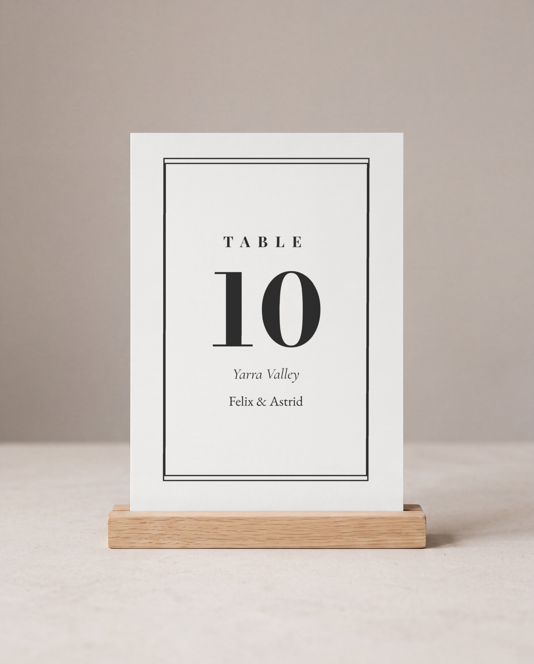 The Bordeaux table number, close detail