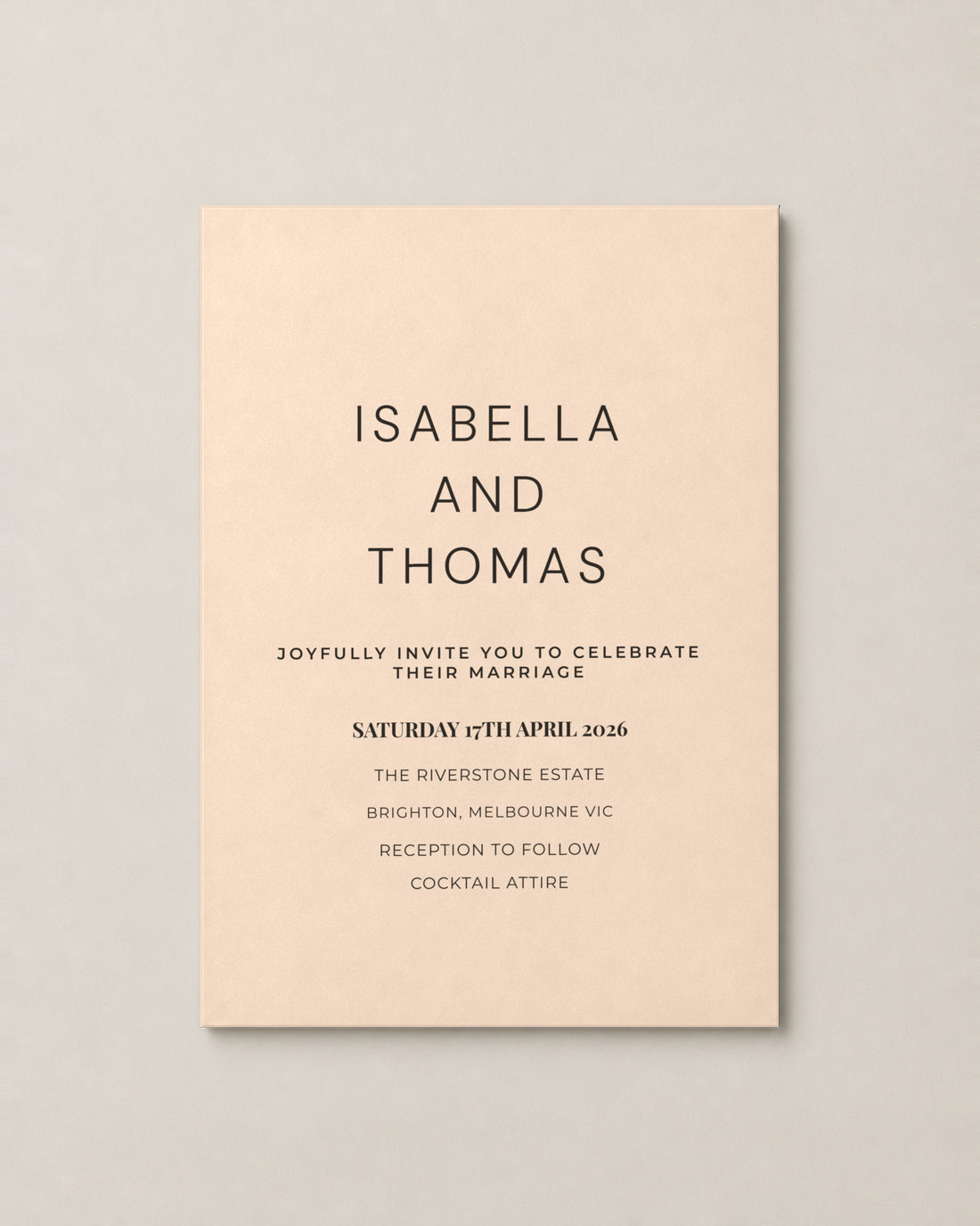 The Slate wedding invitation, second colour