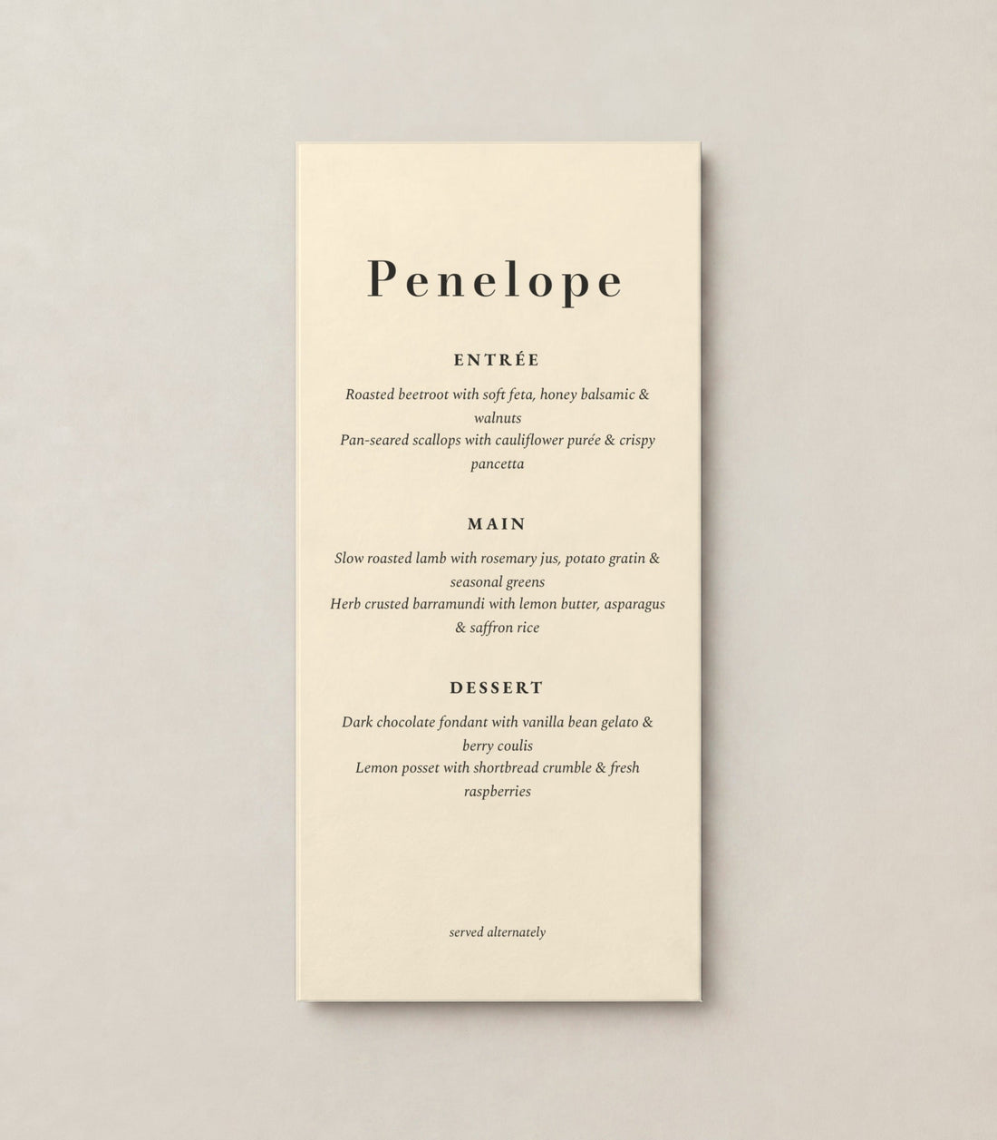 Menu 03, ivory 49