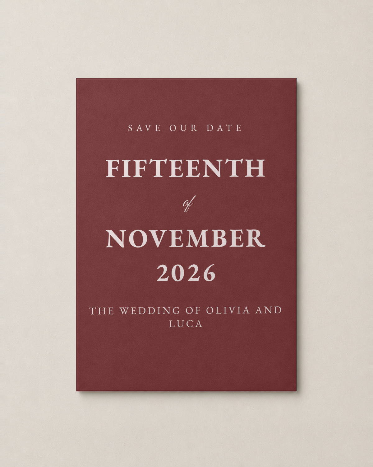The Barossa save the date, personalised and printed in Australia