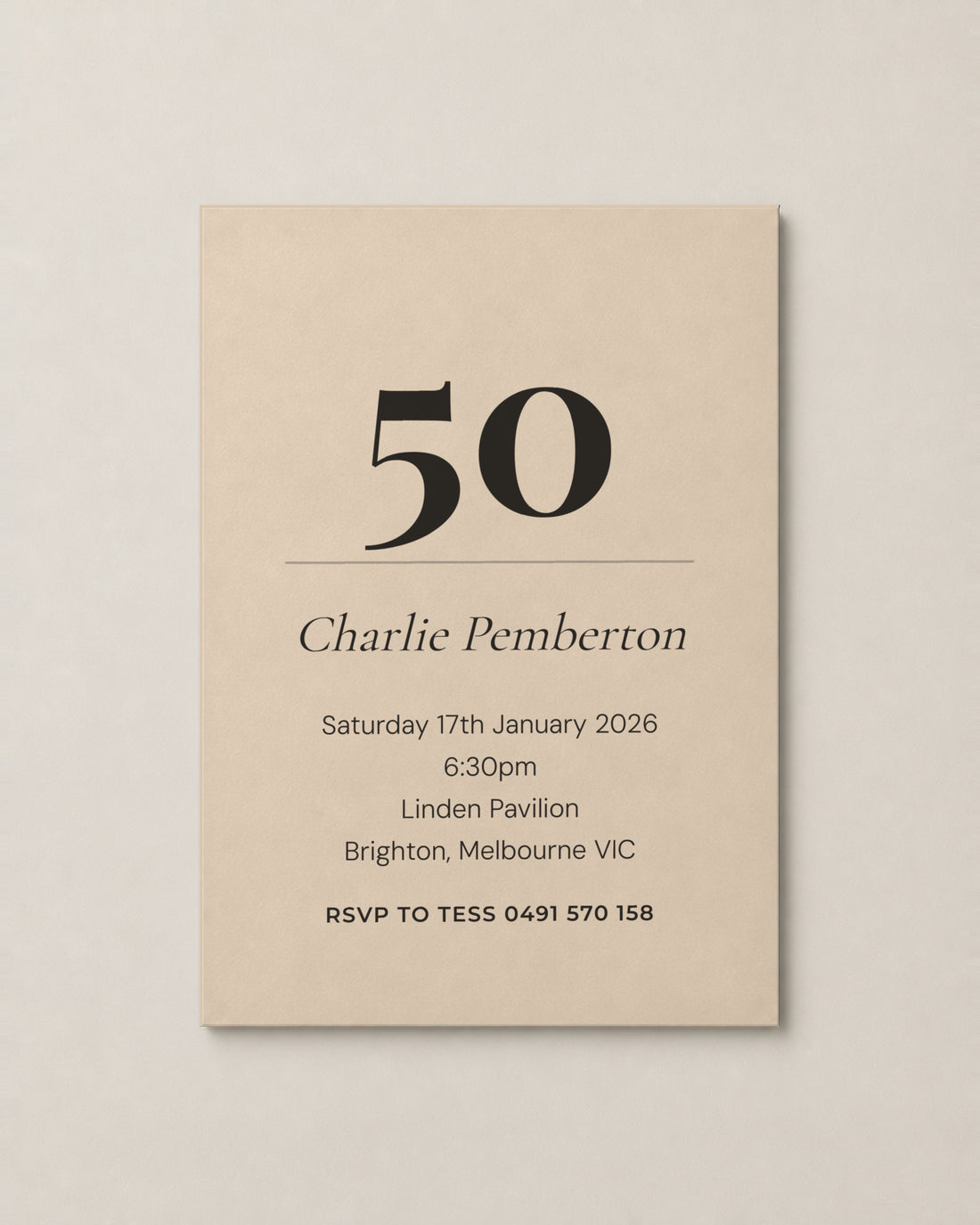 The Stonehaven birthday invitation, second colour