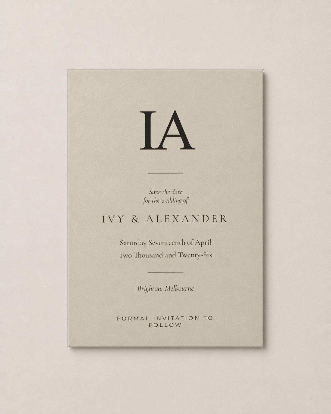 The Thornbury save the date, second colour