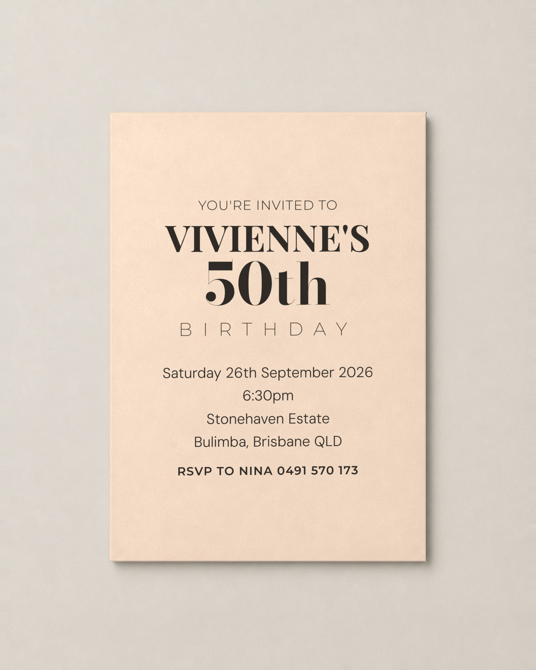 The Whitehaven birthday invitation, second colour