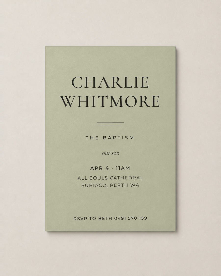 Personalised christening invitations, made in Australia by Solène