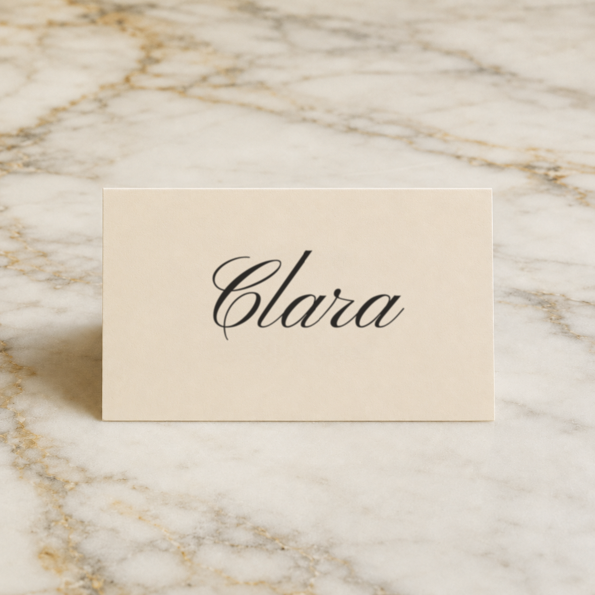 The Seraphine place card, personalised with a guest name, printed in Australia