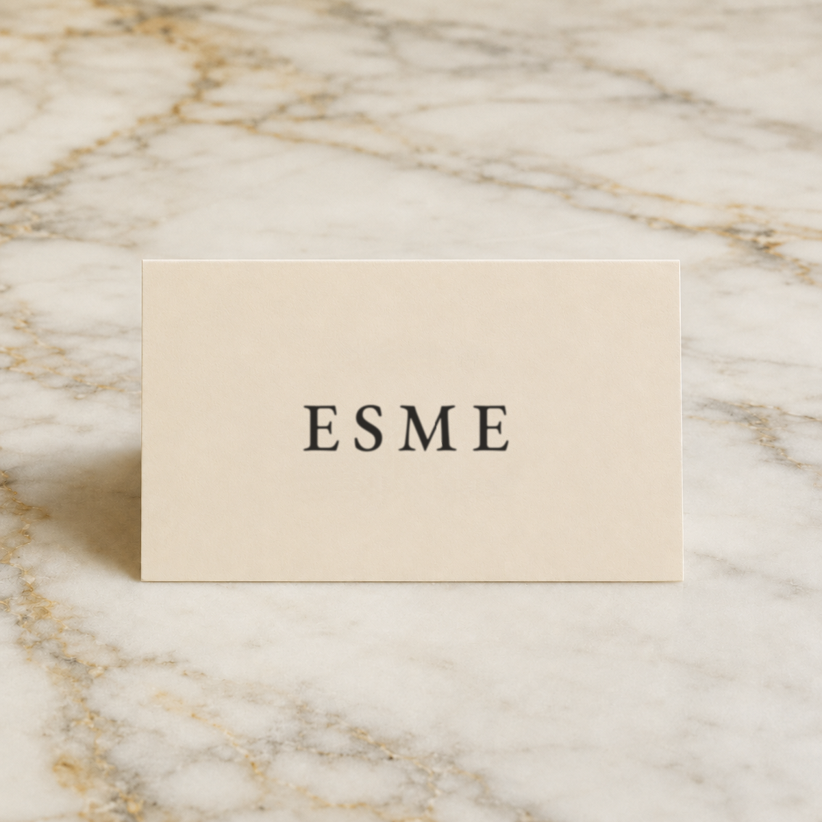 The Camden place card, personalised with a guest name, printed in Australia