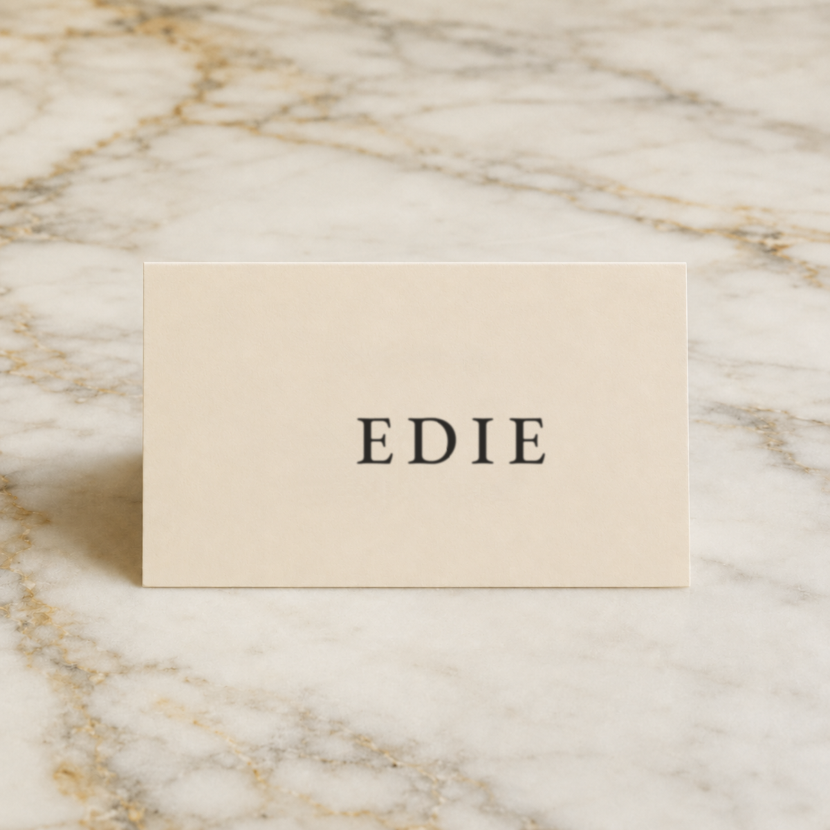 The Porcelain place card, personalised with a guest name, printed in Australia