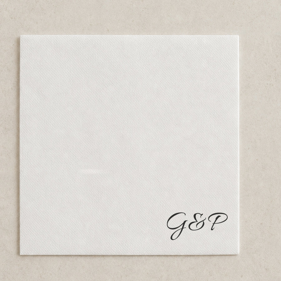 The Delphine cocktail napkin, personalised and printed in Australia