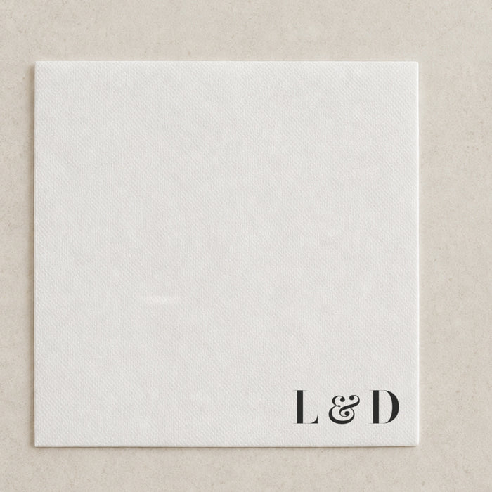 The Onyx cocktail napkin, personalised and printed in Australia