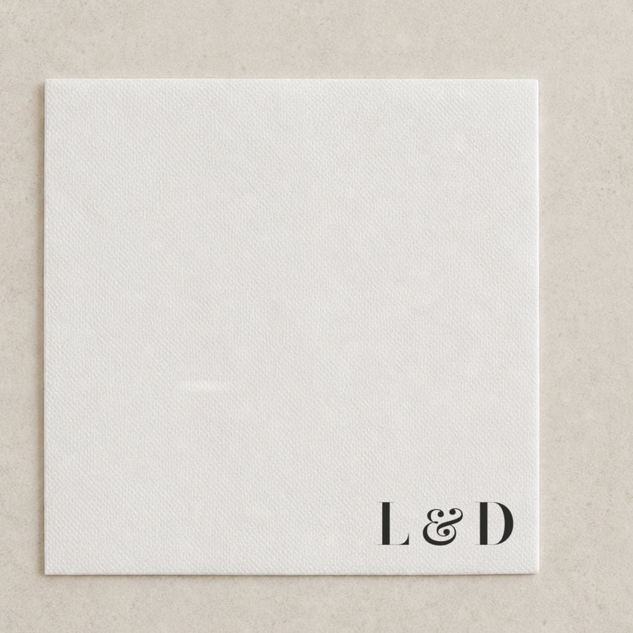 The Onyx cocktail napkin, personalised and printed in Australia
