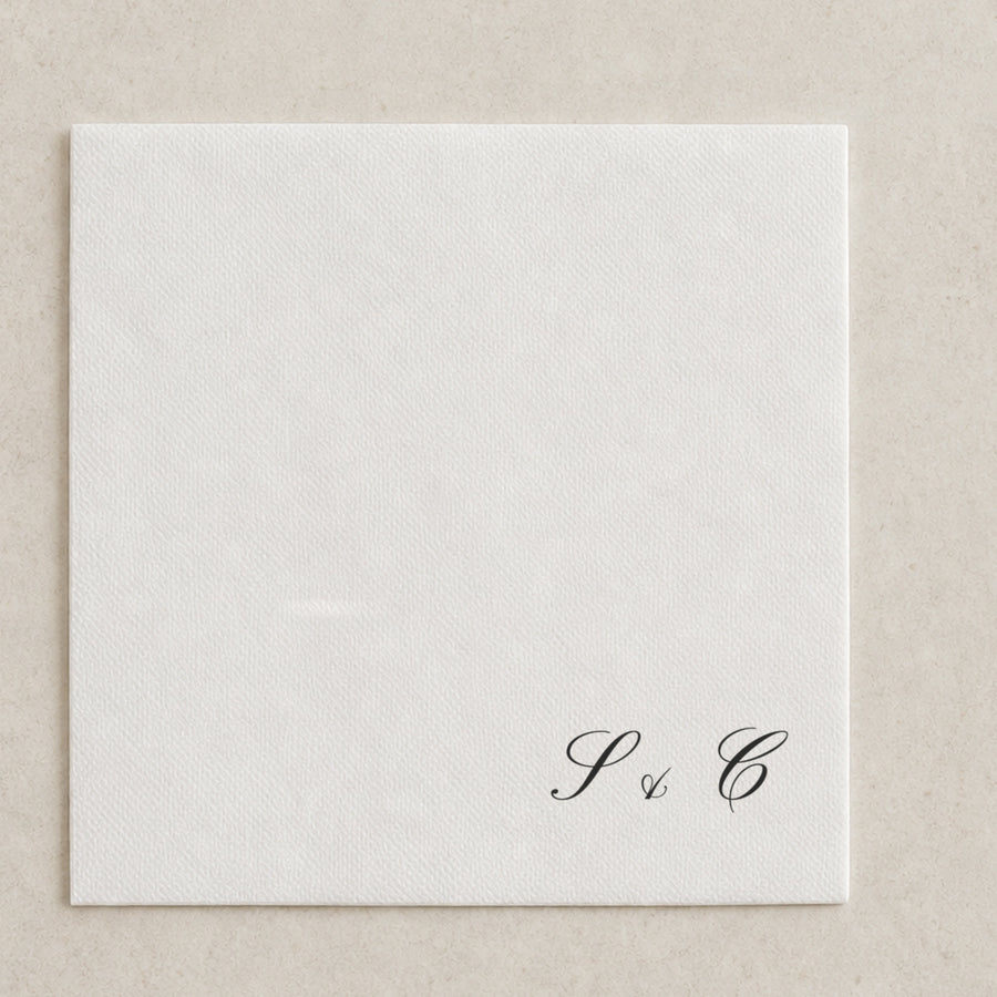 The Cotton cocktail napkin, personalised and printed in Australia