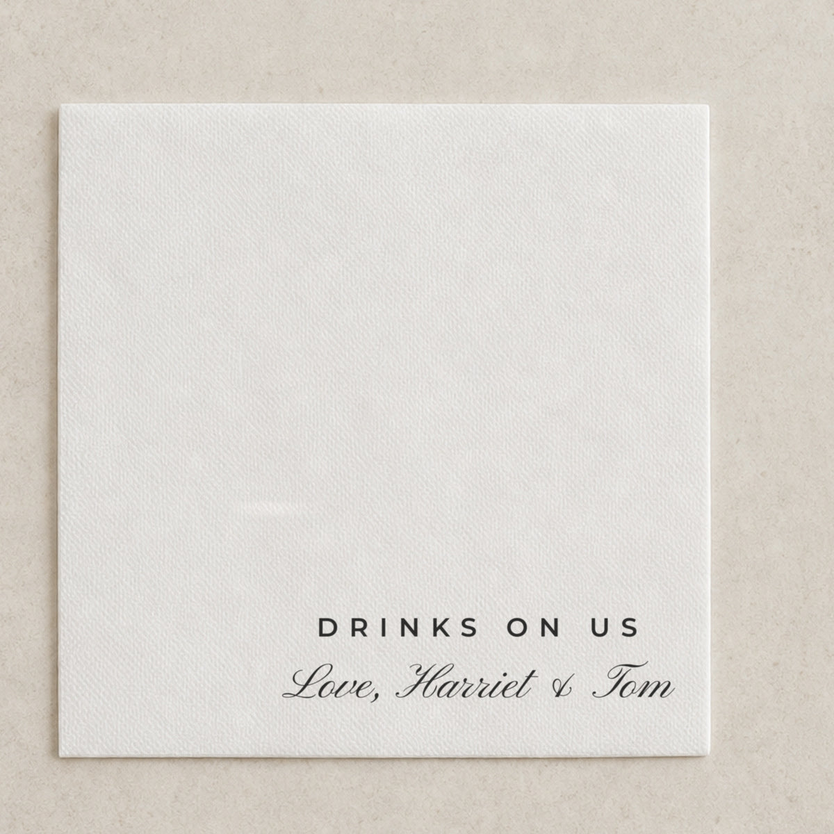 The Harbour cocktail napkin, printed with your message in Australia