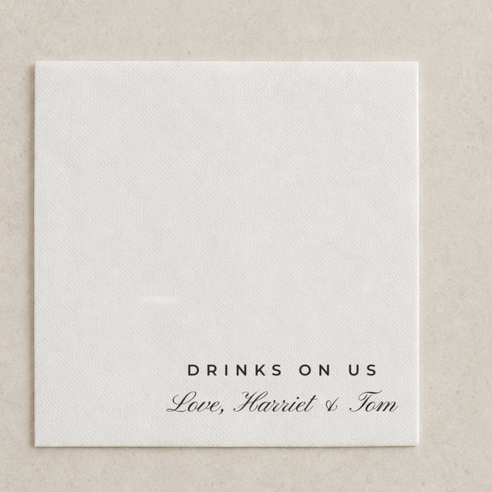 The Harbour cocktail napkin, printed with your message in Australia