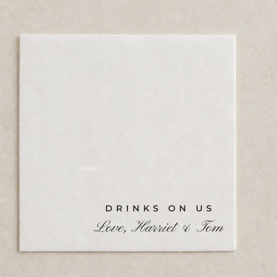The Harbour cocktail napkin, printed with your message in Australia