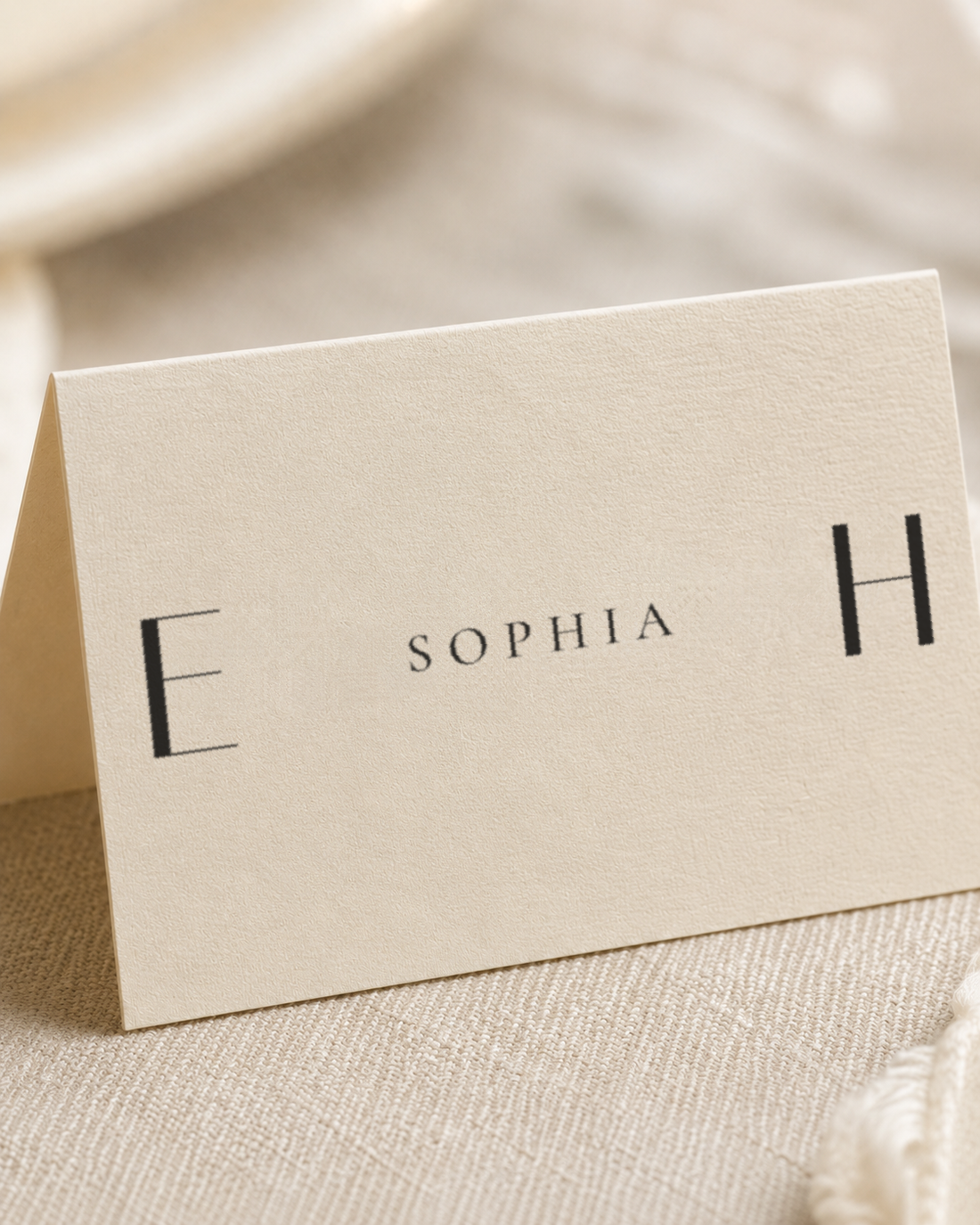 The Whitmore place card, close detail