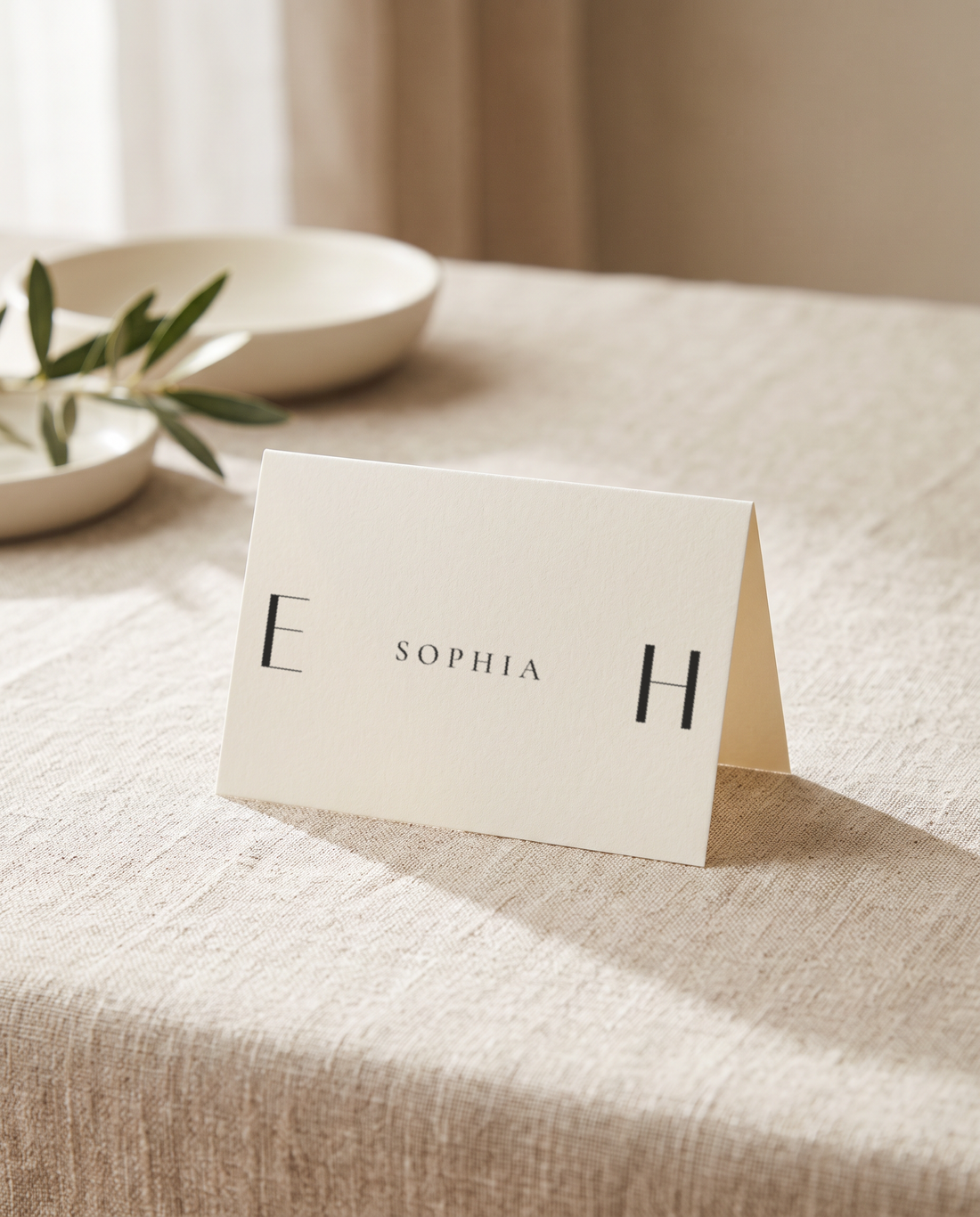 The Whitmore place card, close detail