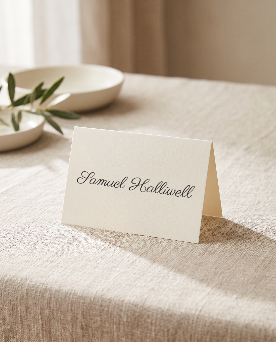 The Etta place card, close detail