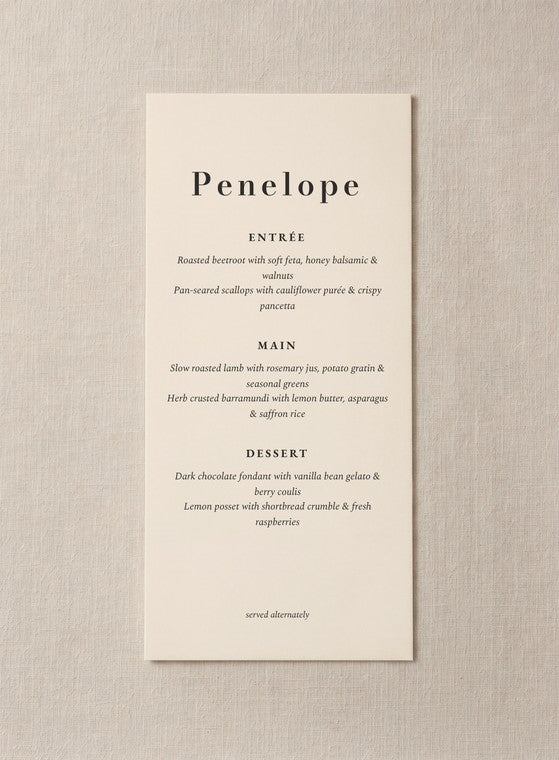 The Vivienne menu