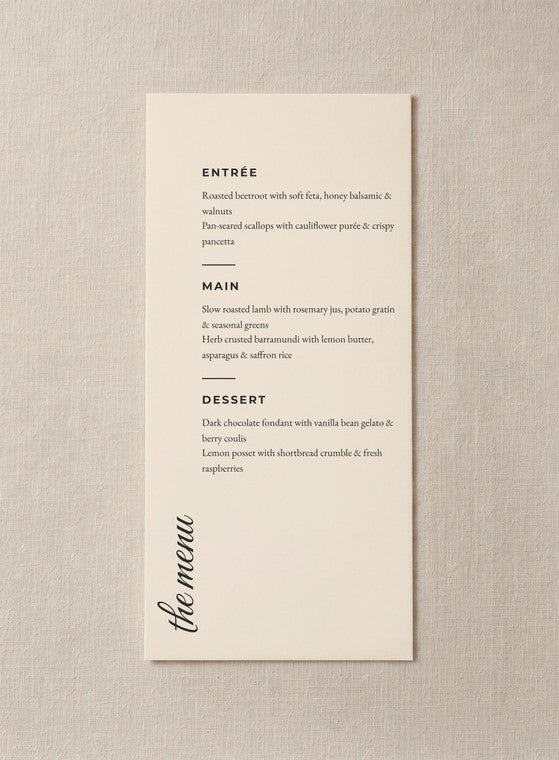 The Alder menu