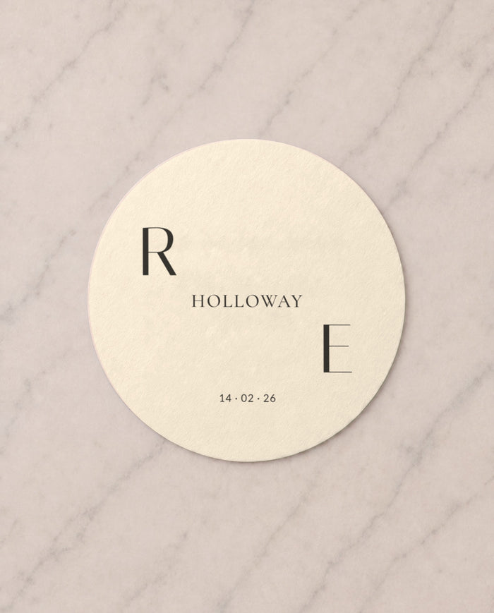 The Emblem personalised coaster, printed in Australia
