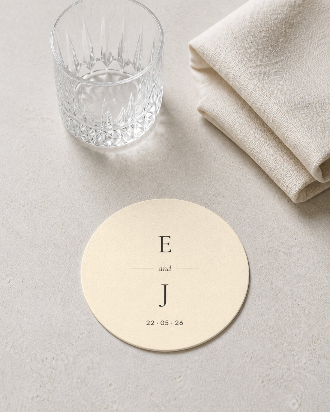 Bay ivory coaster at a place setting