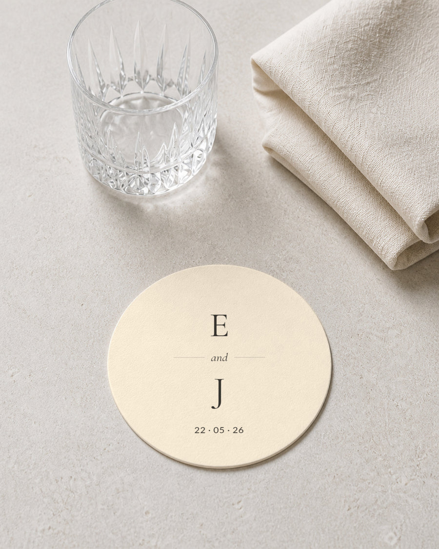 Bay ivory coaster at a place setting