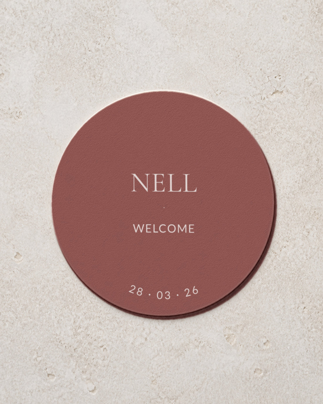 The Winifred personalised coaster, printed in Australia