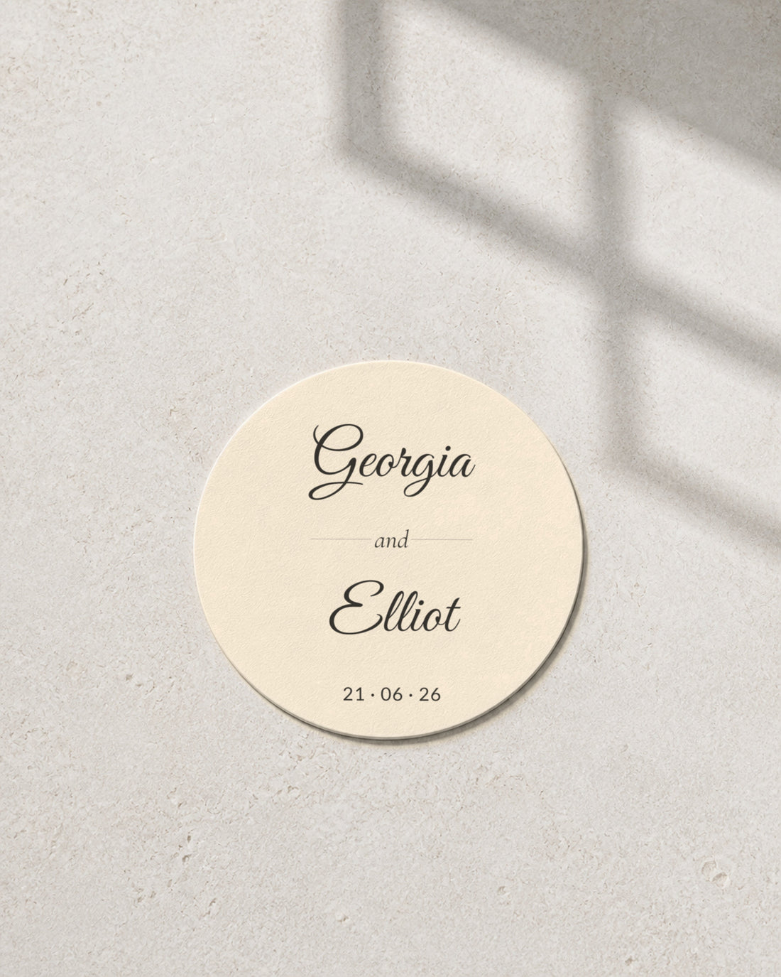 Rosalie ivory coaster in window light