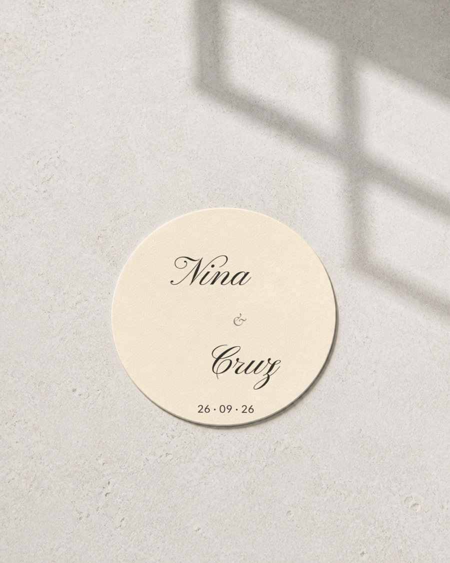 Everly ivory coaster in window light