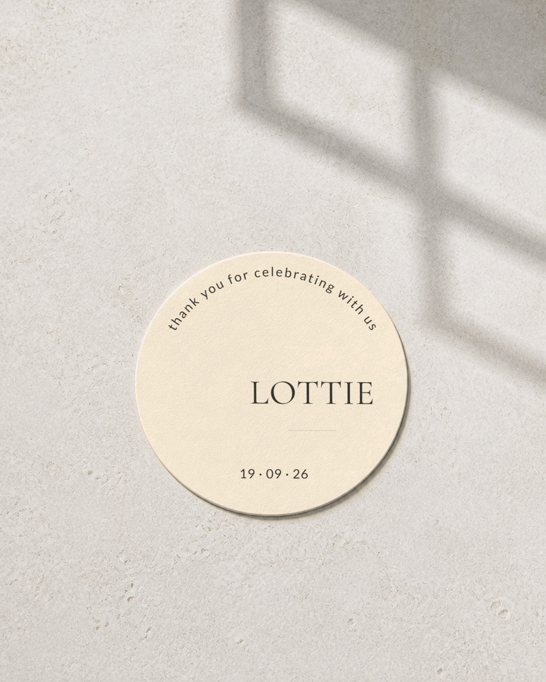 Bronte ivory coaster in window light