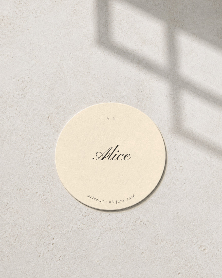 Hazel ivory coaster in window light