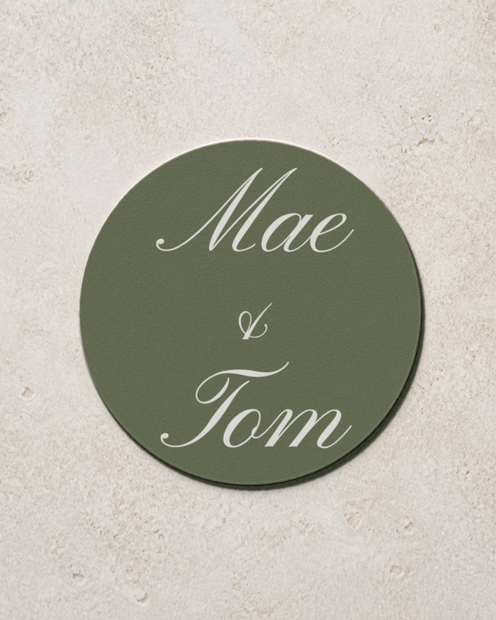 The Tulle personalised coaster, printed in Australia