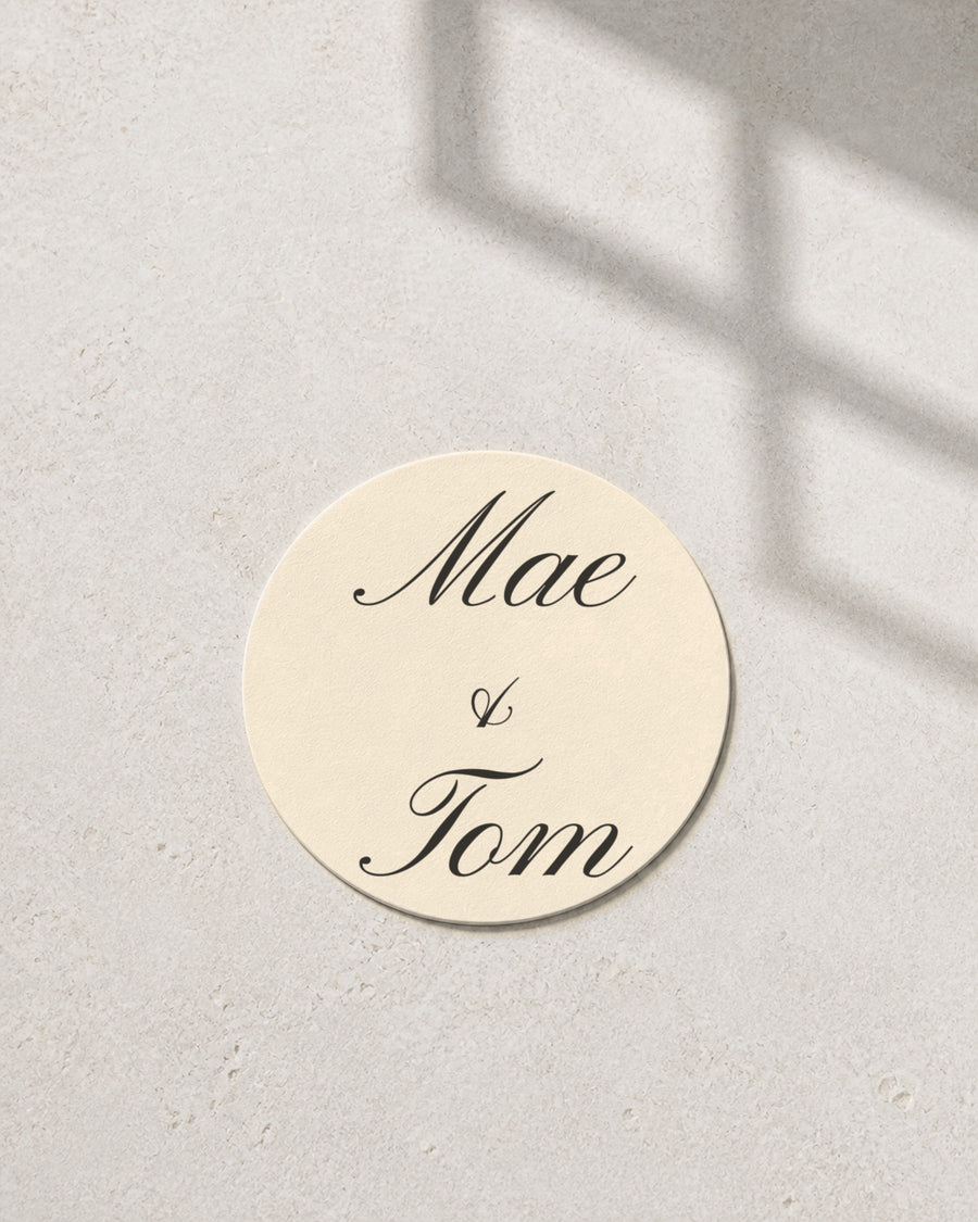 Tulle ivory coaster in window light
