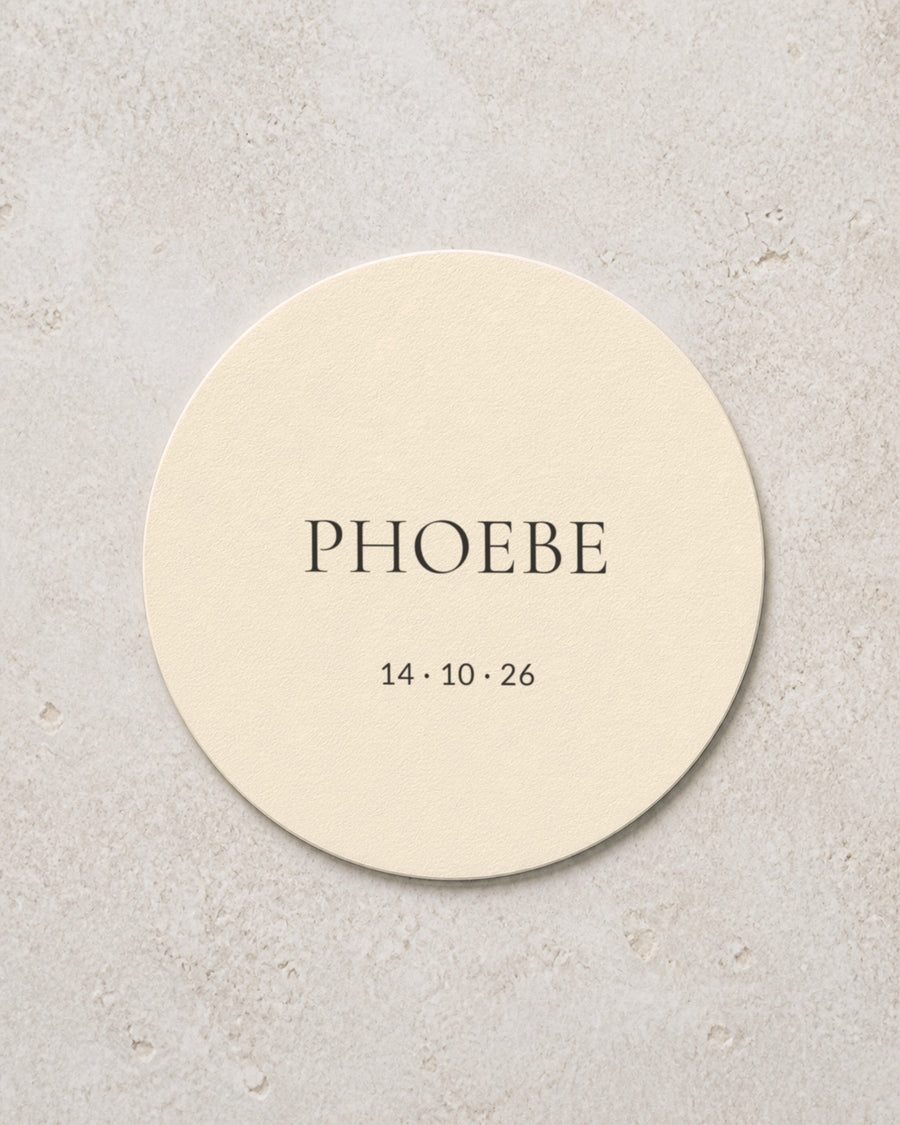 The Ivory Name personalised coaster, printed in Australia